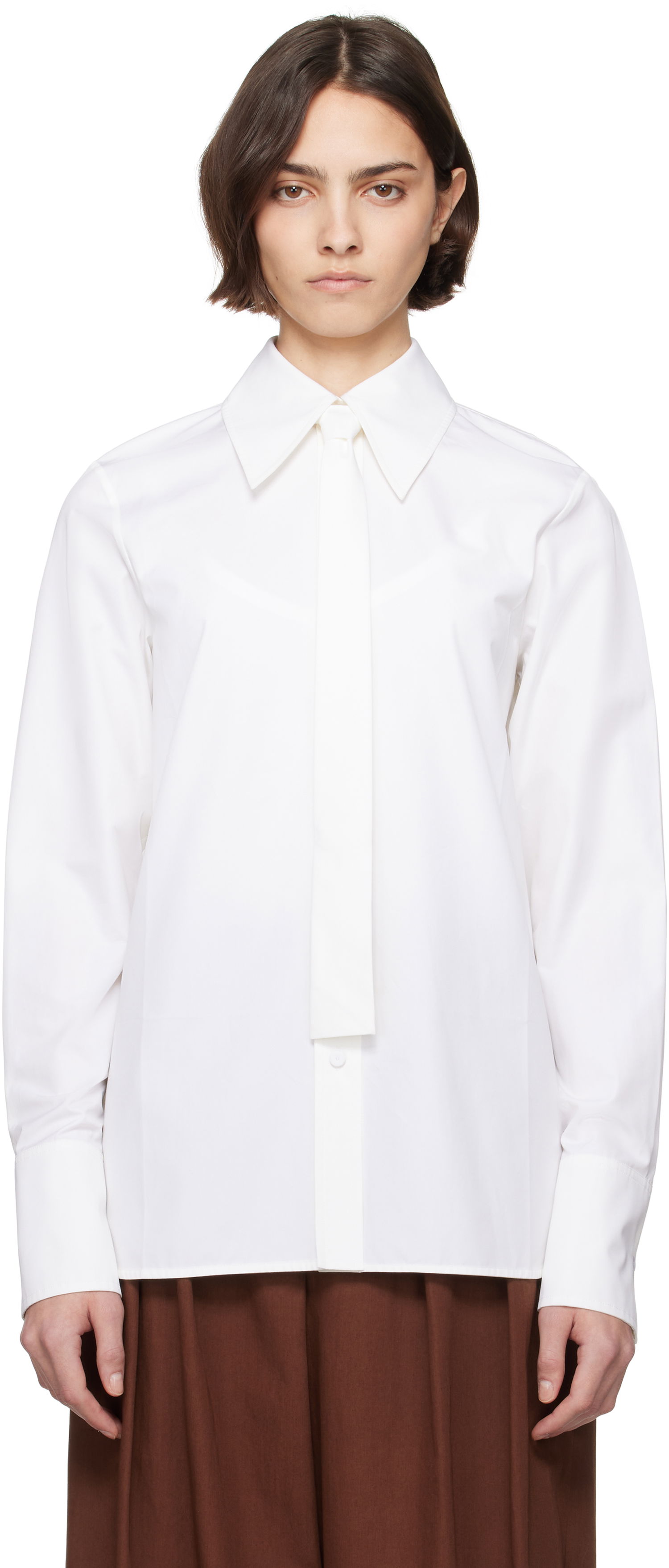 Košeľa Jil Sander Jil Sander Cotton Poplin Tie Shirt Biela | J03DL0196_J45002, 0