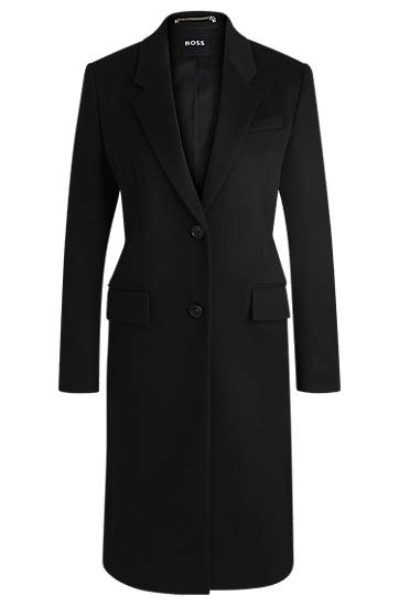 Kabáty BOSS Slim-Fit Virgin Wool and Cashmere Coat Čierna | 50501019, 0