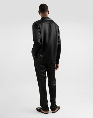 Košeľa Dolce & Gabbana Silk Shirt With Logo Embroidery Čierna | G5IF1ZFU1AUN0000, 2