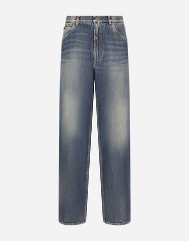 Džínsy Dolce & Gabbana Oversize Washed Effect Denim Jeans Modrá | GWVNXDG8KY5S9001, 0
