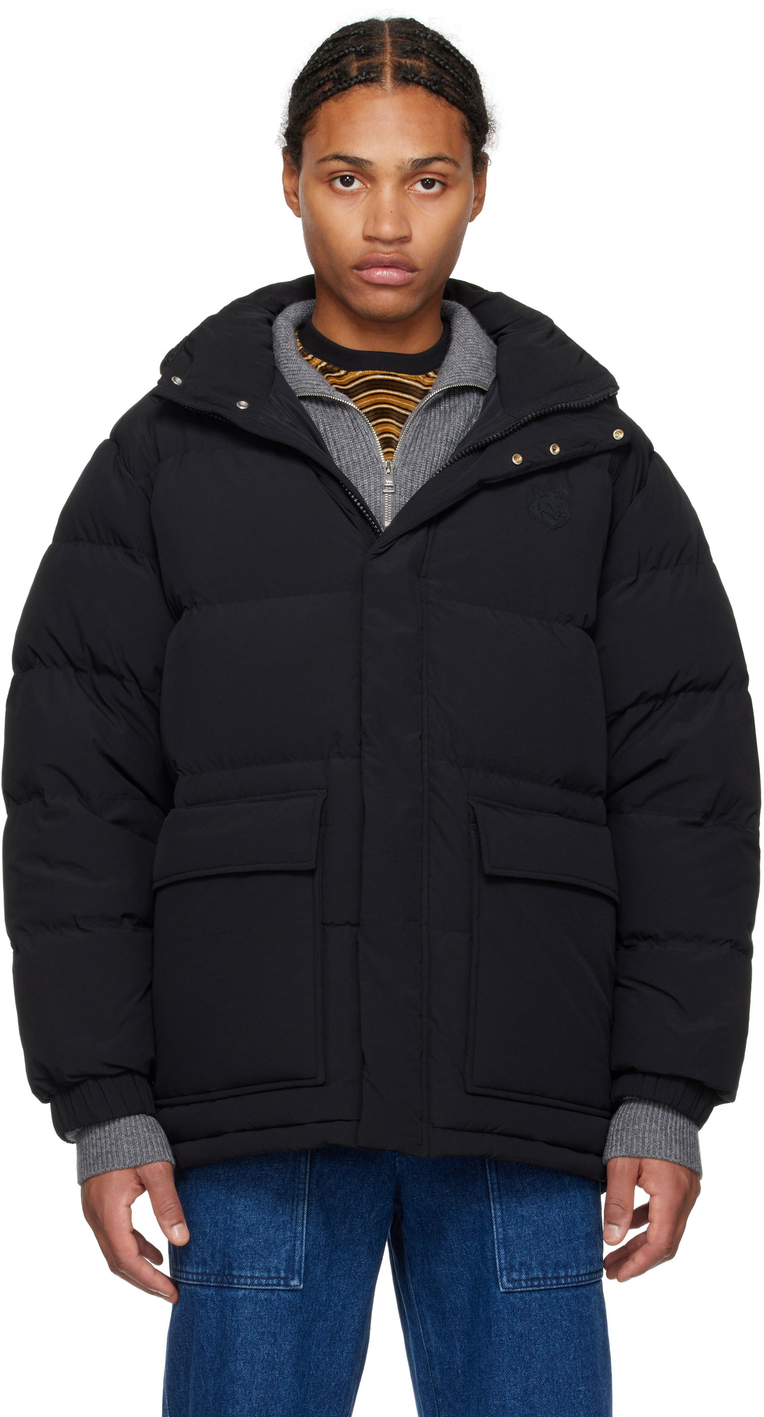 Prešívaná bunda MAISON KITSUNÉ Hooded Down Puffer Coat Čierna | NM02209WQ4031, 0