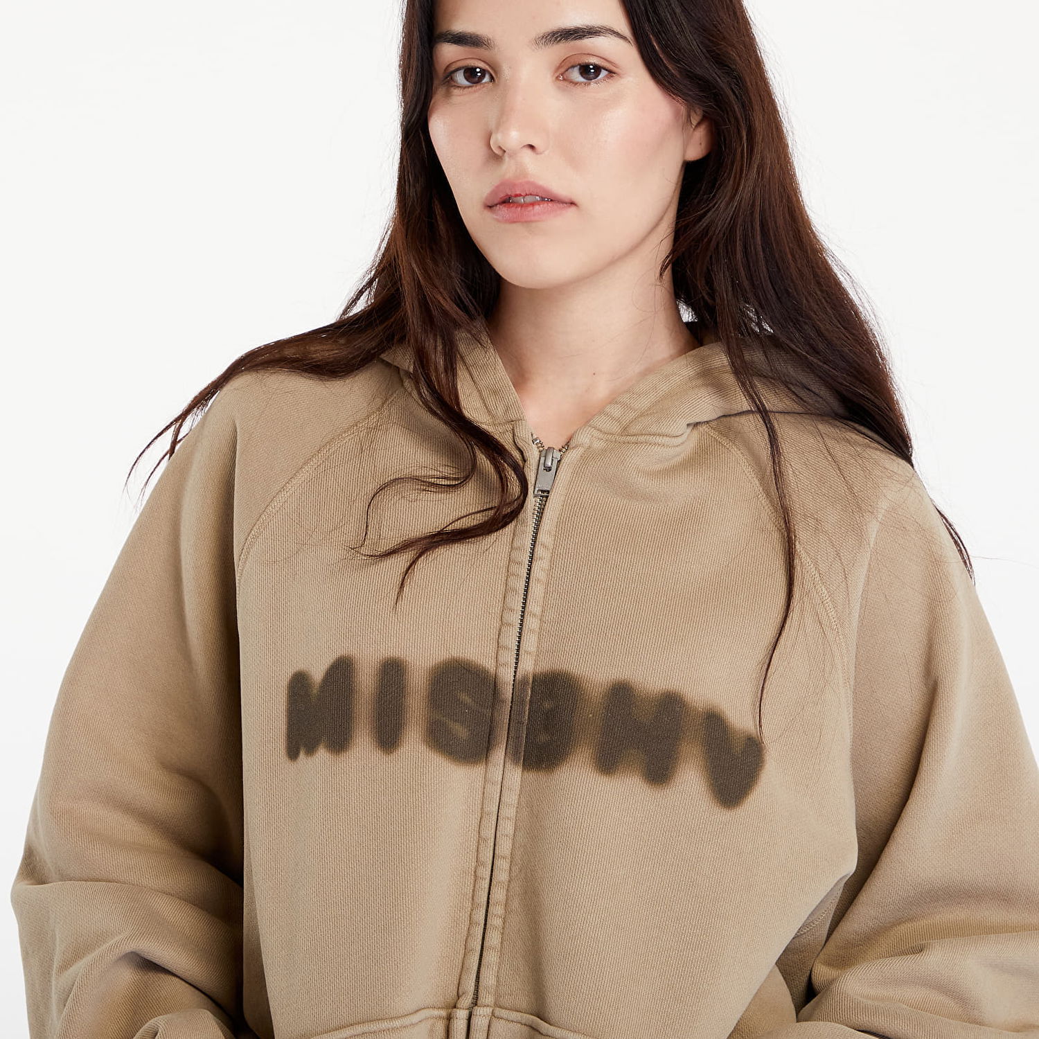 Mikina MISBHV Vintage Beige Community Zipped Hoodie UNISEX Vintage Beige Béžová | 241M216, 1