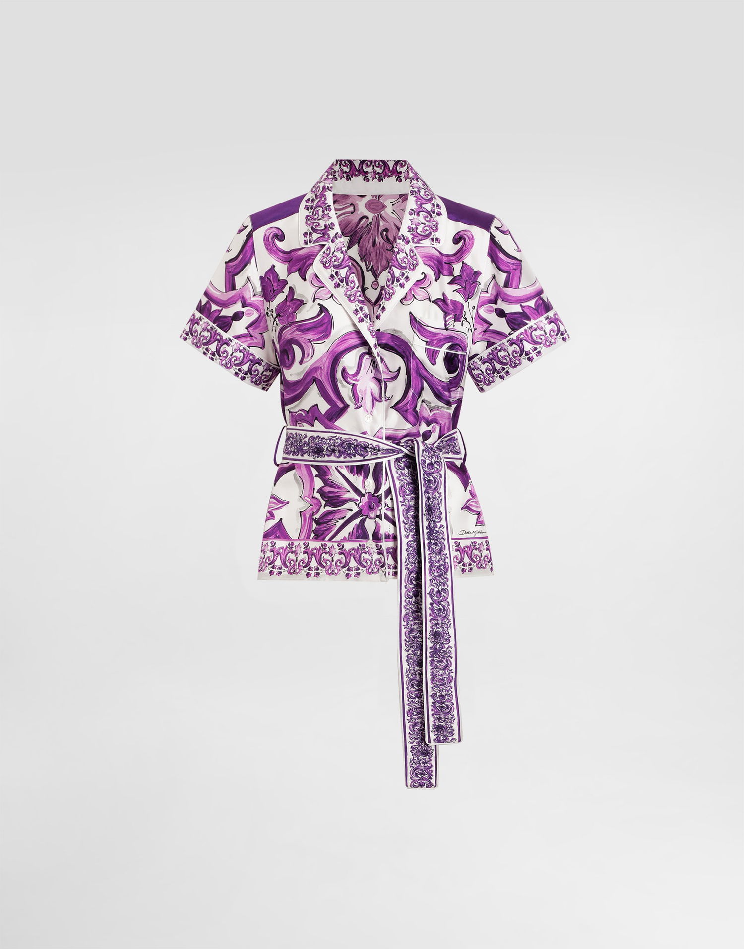 Košeľa Dolce & Gabbana Dolce & Gabbana Majolica Print Twill Vanity Shirt Fialová | F5G67THI1TKIP3TN, 0