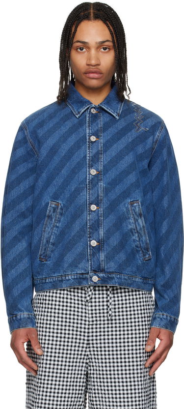 Bunda Marni Marni Striped Denim Jacket Modrá | JUJU0050S0 USCX36, 0