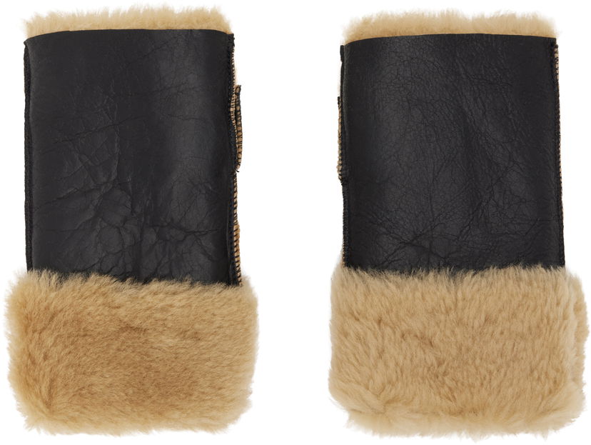 Rukavice OUR LEGACY Our Legacy Blizzard Shearling Gloves Čierna | A4258BNS