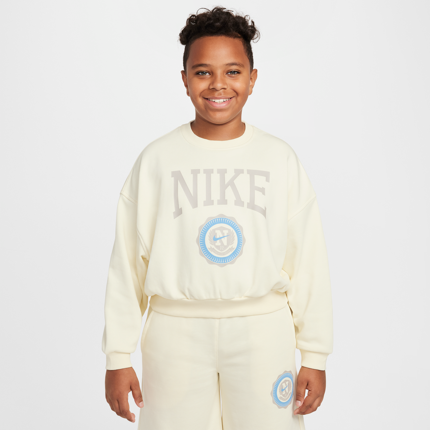 Sveter Nike Sportswear Club Fleece Crewneck Sweatshirt Béžová | HJ3373-113, 1