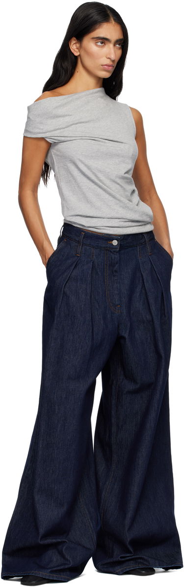 Džínsy Dries Van Noten Dries Van Noten Wide Pleated Jeans Navy | 252-010929-2381, 3