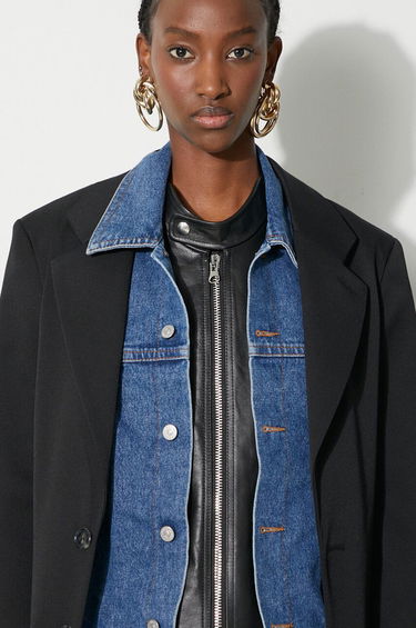 Šortky Maison Margiela MM6 Maison Margiela Layered Blazer, Denim Jacket, and Leather Shorts Set Čierna | S62BN0095, 4