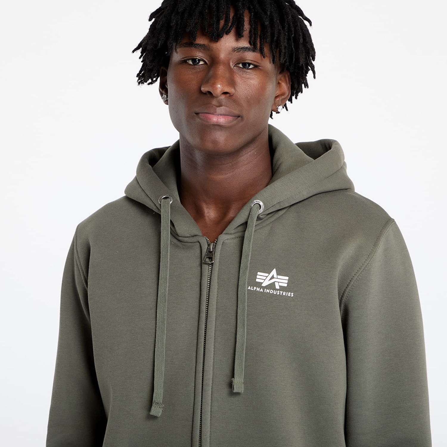 Mikina Alpha Industries Basic Zip Hoodie Zelené | 1118342-142, 1