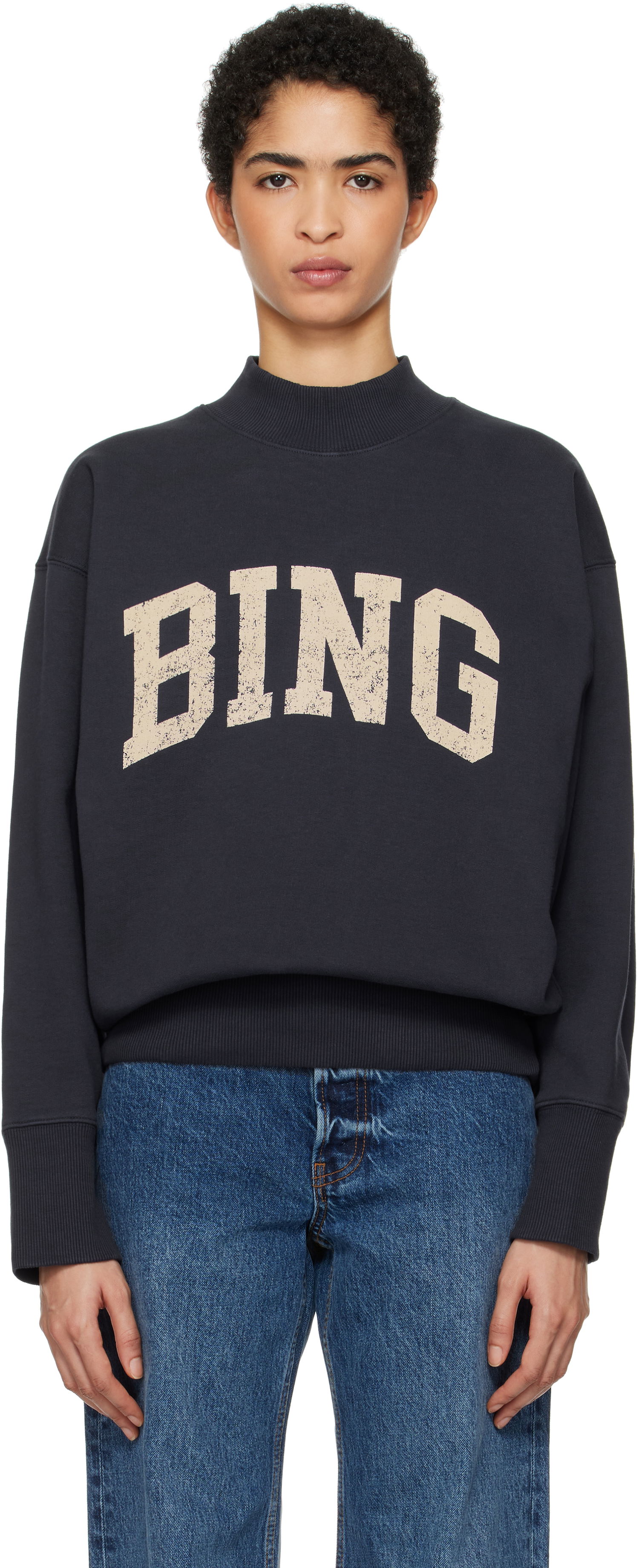 Mikina Anine Bing ANINE BING Bradie Sweatshirt Modrá | A-08-10292-NYA1, 0