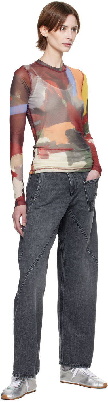 Tričko JW Anderson JW Anderson Abstract Print Sheer Long Sleeve T-Shirt Rôznofarebný | JO0138-PG1723, 3