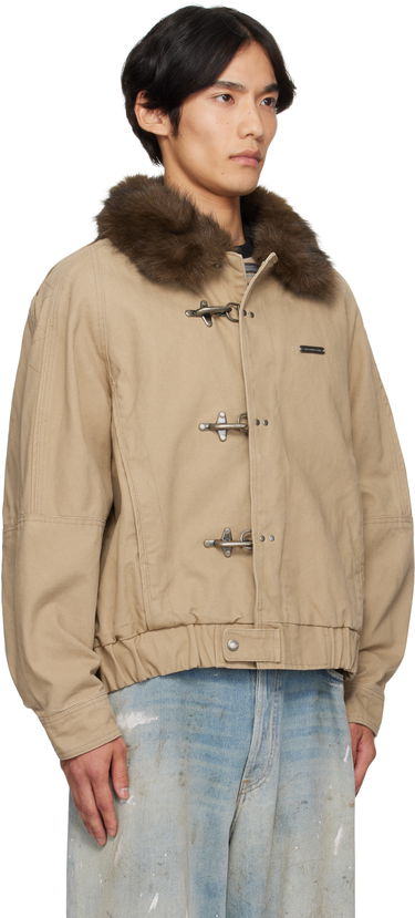 Bunda Andersson Bell Andersson Bell Washed Cotton Jacket with Faux Fur Collar Béžová | awa712u, 4