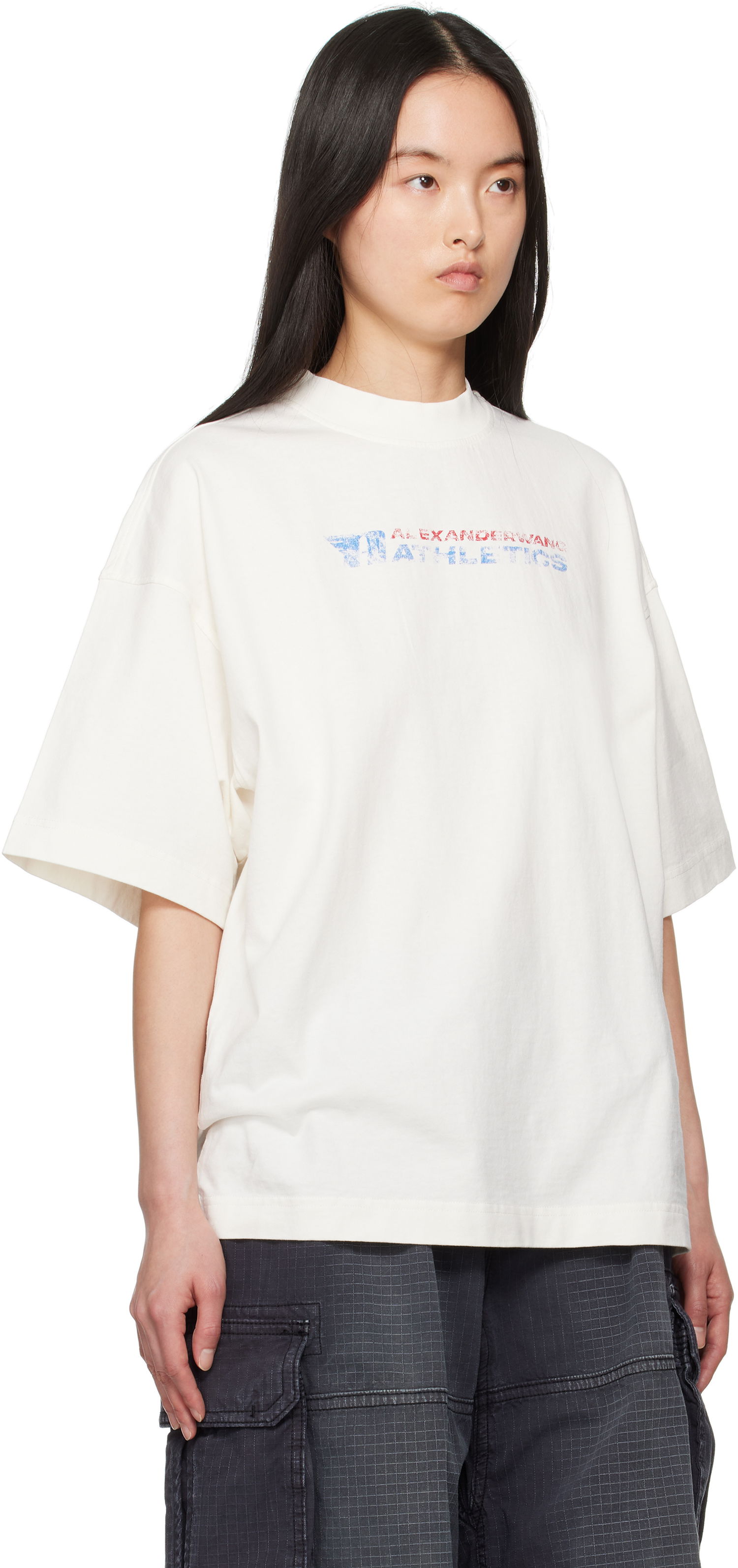 Tričko Alexander Wang Alexander Wang Logo-Print T-Shirt Biela | UCC2251835, 1