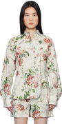 Attico Eliza Floral-Print Long Sleeve Shirt
