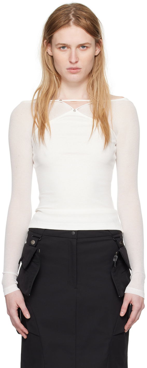 Tielko Dion Lee Pierced Long Sleeve T-Shirt Biela | C3186SS24, 0