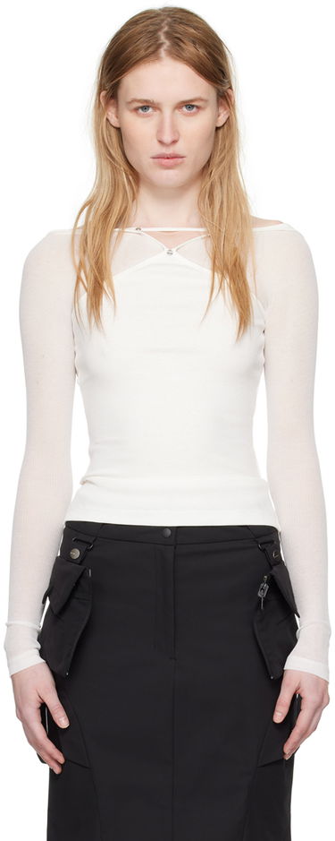 Tielko Dion Lee Pierced Long Sleeve T-Shirt Biela | C3186SS24, 0