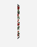 Twill Headscarf With Rose Print