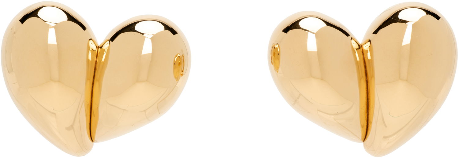 Náušnice Bottega Veneta Bottega Veneta Gold Tone Split Heart Clip-On Earrings Žltá | 838156 VAHU0, 0
