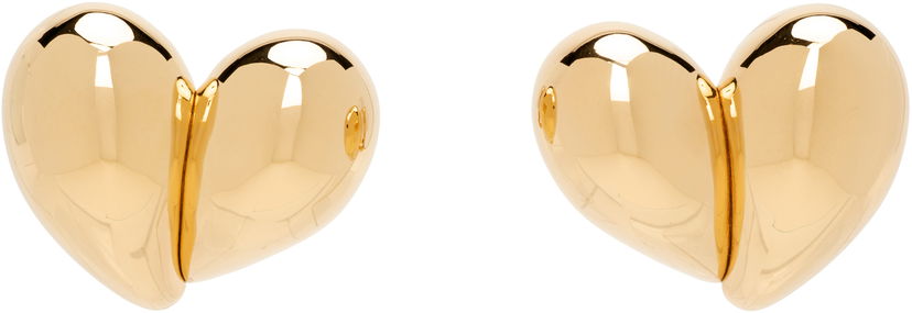 Náušnice Bottega Veneta Bottega Veneta Gold Tone Split Heart Clip-On Earrings Žltá | 838156 VAHU0