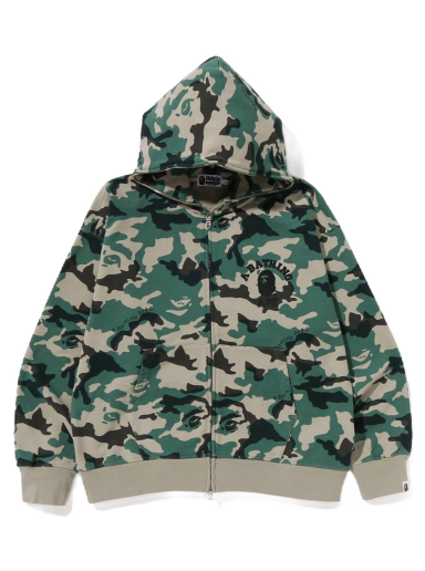 Mikina BAPE Woodland Camo Loose Fit Full Zip Hoodie Zelené | 1J30-115-006