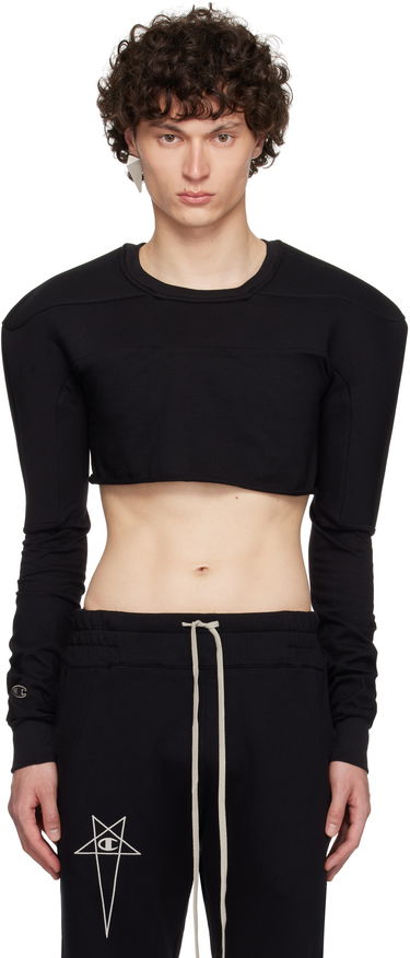 Tričko Rick Owens Rick Owens Champion Edition Cropped Harness T-Shirt Čierna | CM01E1708 CHJG JERSEY, 0