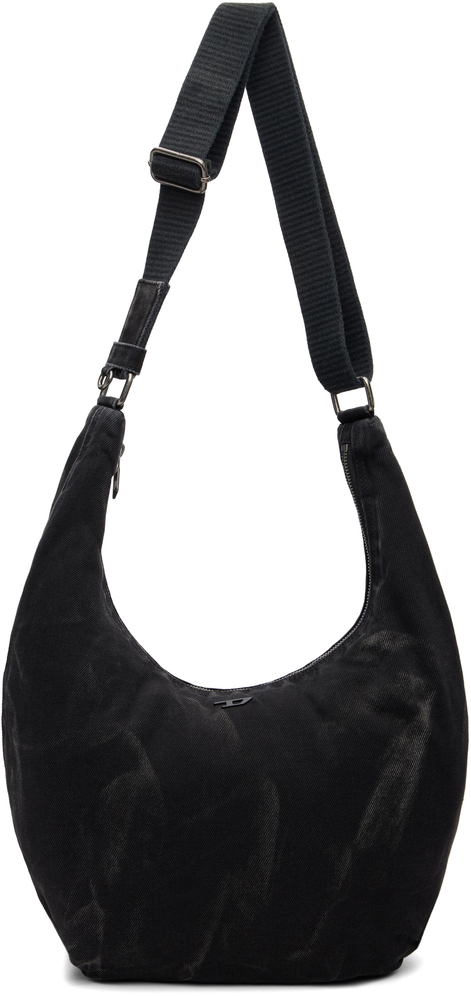 Taška cez rameno Diesel Rave X Washed Denim Crescent Shoulder Bag Čierna | X10414-P4485-T8013, 0