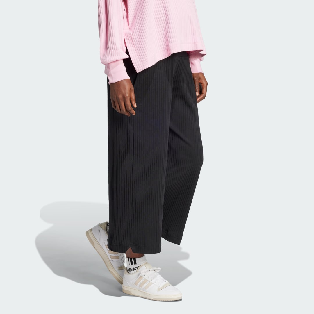 Nohavice adidas Performance Ribbed High-Waist 7/8 Pants Čierna | JJ4633, 1