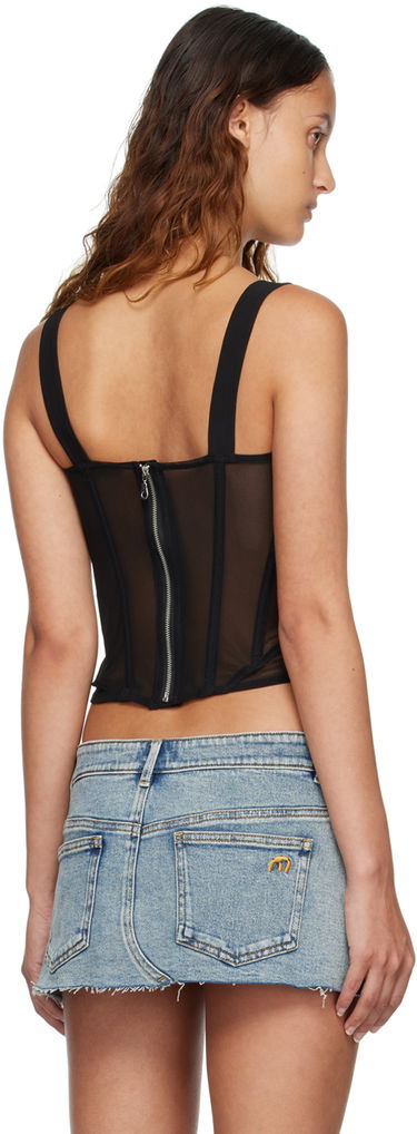 Tielko Miaou Miaou Deville Mesh Corset Tank Top Čierna | 7034PM1BLK, 2