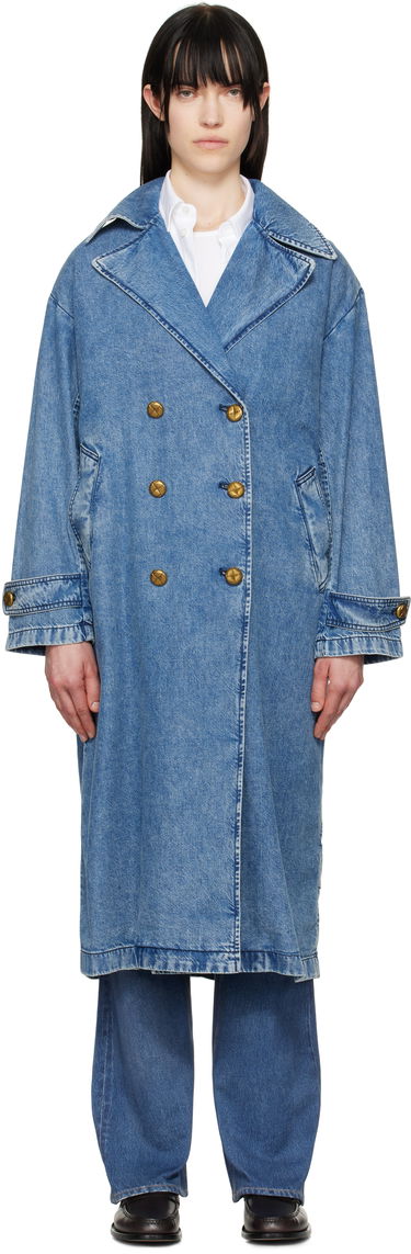 Trenčkot rag & bone rag & bone Featherweight Alora Denim Trench Coat Modrá | WDD25S1498FWBE, 0