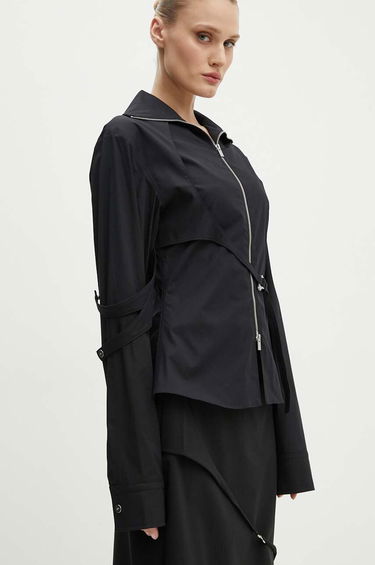 Košeľa HELIOT EMIL Cutout Detail Zip-Up Shirt Čierna | PREAW24.W.05.055.BLK01, 3