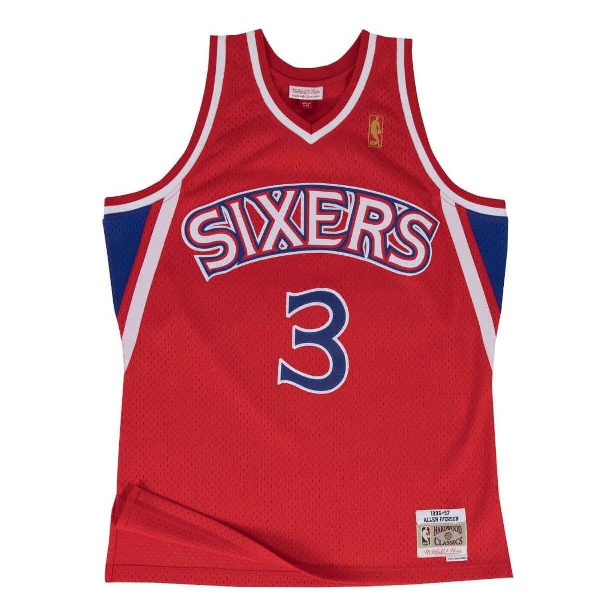 Dres Mitchell & Ness Philadelphia 76ers 'Allen Iverson' Swingman Jersey Červená | AJY4CP19161-P76SCAR96AIV, 0