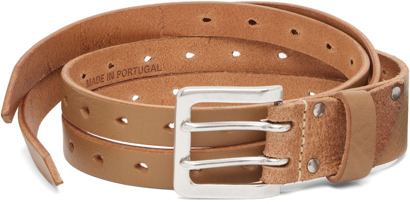 Opasok OUR LEGACY Leather Split Belt with Double-Prong Buckle Hnedá | A4258SOS