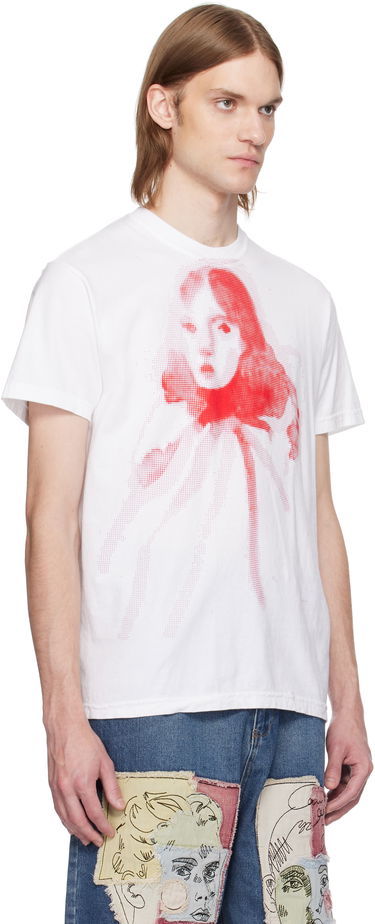 Tričko KidSuper KidSuper Halftone Girl Face T-Shirt Biela | SS25-TEE-02, 1