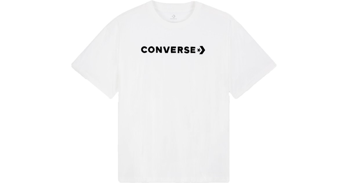 Tričko Converse Strip Wordmark Relaxed Biela | 10024661-a01-102, 1