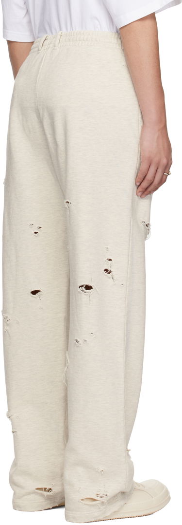 Tepláky We11done We11done Destroyed Jersey Jogger Sweatpants Béžová | WD-TA0-25-726-U-MG, 2