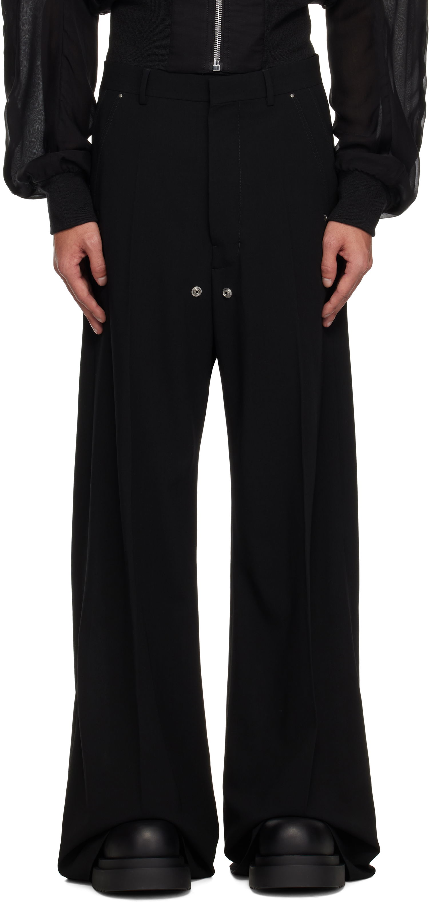 Nohavice Rick Owens Rick Owens Hollywood Tailored Belas Trousers Čierna | RU01E5353 WLP, 0