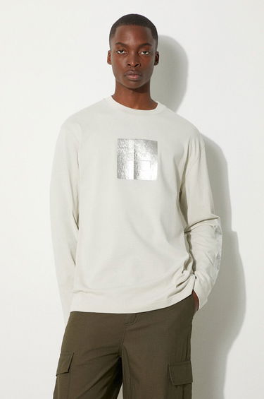Tričko A-COLD-WALL* Long Sleeve T-Shirt Foil Grid Print Šedá | ACWMTS111, 0