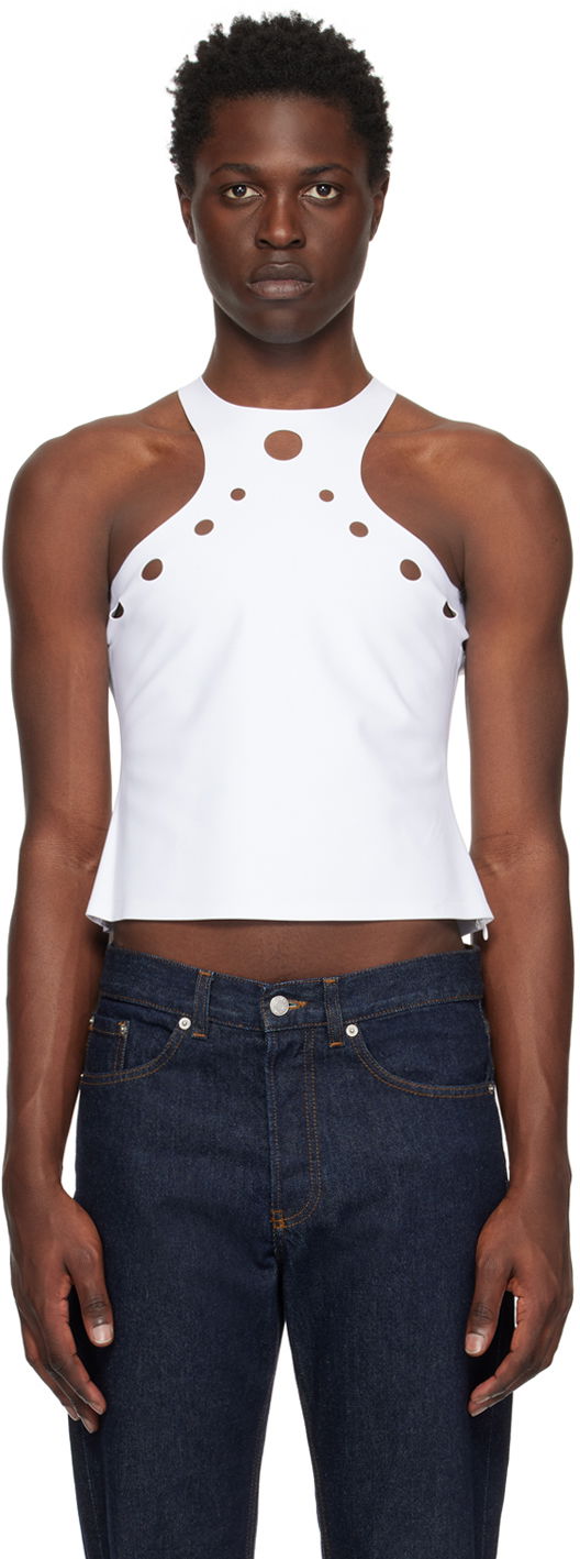 Tielko Jean Paul Gaultier Gaultier Perforated Tank Biela | 22/09-F-TO040L-J027, 0