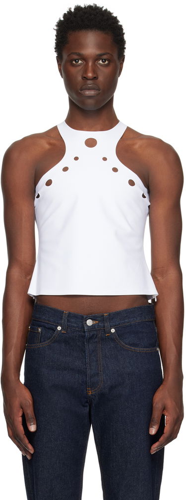 Tielko Jean Paul Gaultier Gaultier Perforated Tank Biela | 22/09-F-TO040L-J027, 0