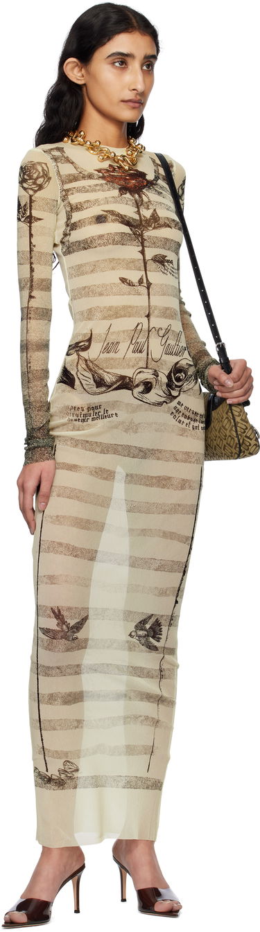 Šaty Jean Paul Gaultier Jean Paul Gaultier Tattoo Marinière Maxi Dress Béžová | 25/34-F-RO396-T585-030030, 4