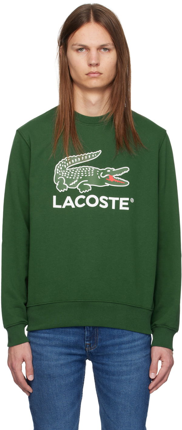 Mikina Lacoste Green Crocodile Print Sweatshirt Zelené | SH1281_132, 0