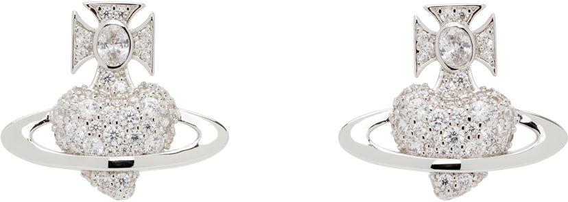 Náušnice Vivienne Westwood Valentine's Agnatha Crystal Orb Stud Earrings Metalická | 6201036H-02P102-