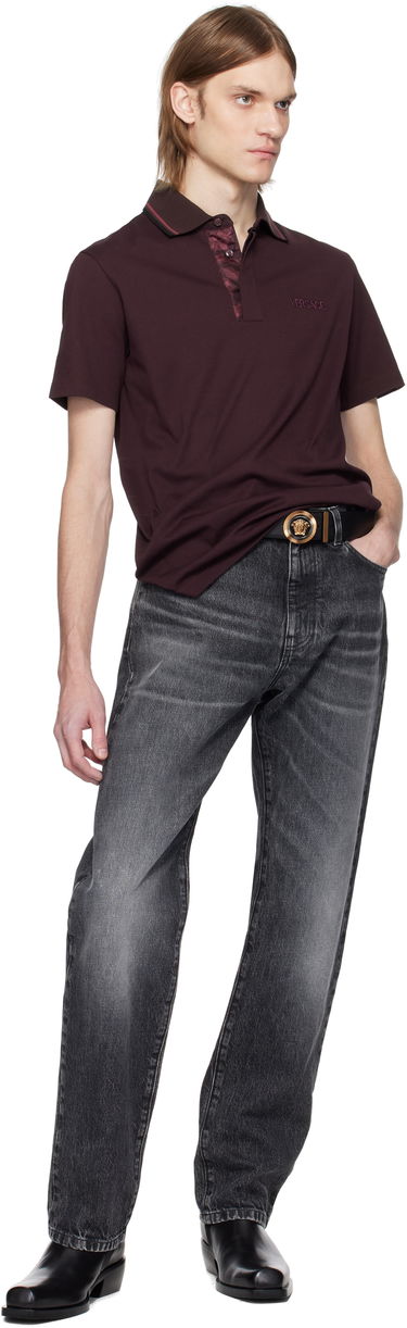 Polo tričko Versace Versace Piqué Polo Vínová | 1015808_1A11072, 3