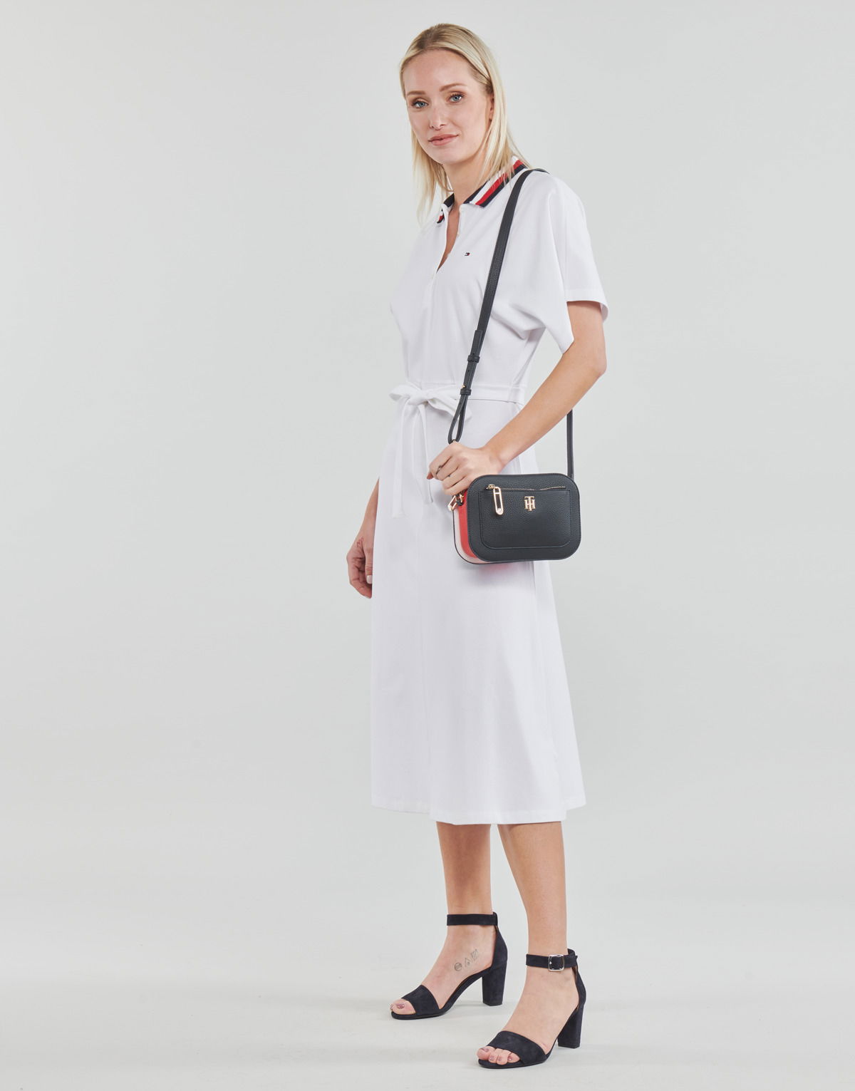 FLARE MIDI POLO DRESS