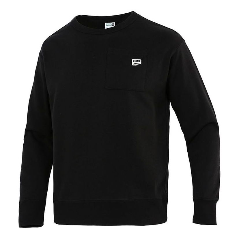 Sveter Puma Puma Pocket Label Knit Pullover Čierna | 533036-01