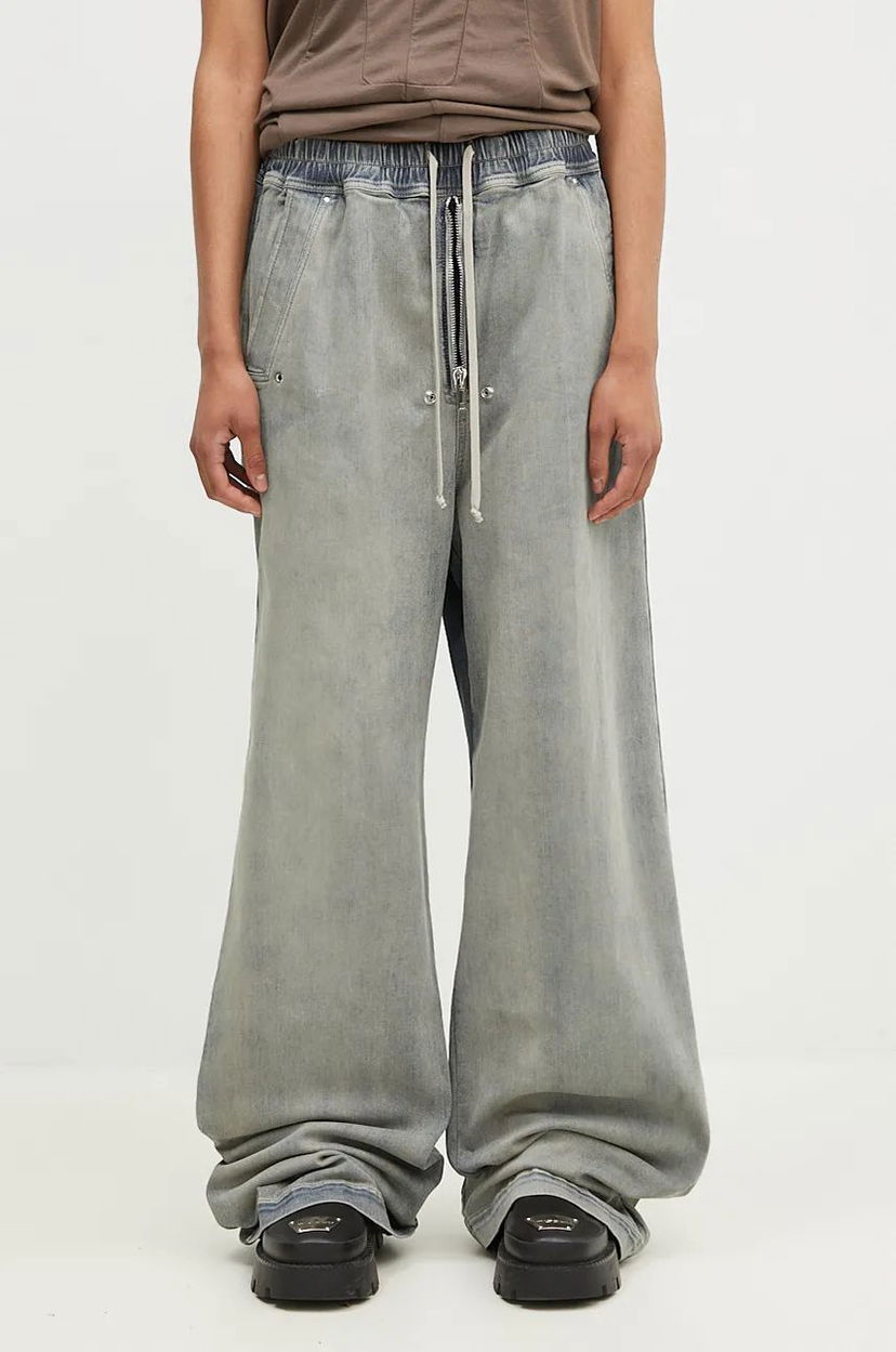 Džínsy Rick Owens High Waisted Jeans Modrá | DS02D2327.SKY