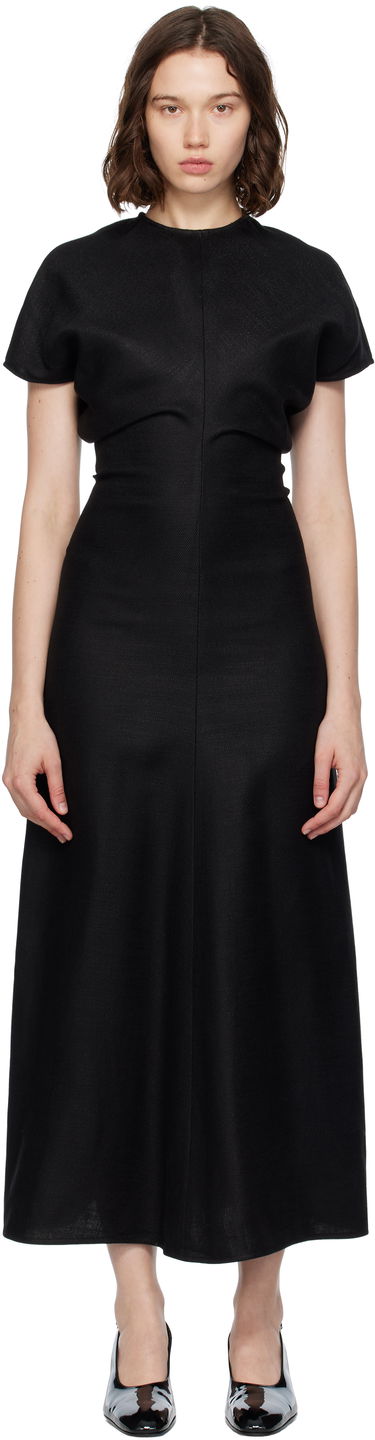 Šaty TOTEME TOTEME Slouch Waist Basketweave Midi Dress Čierna | 253-WRD1103-FB0461, 0