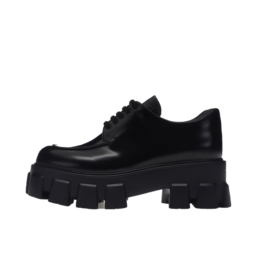 Tenisky a topánky Prada Monolith 55mm Lace Up Loafer Black Brushed Leather Čierna | 1E708L_B4L_F0002_F_B055