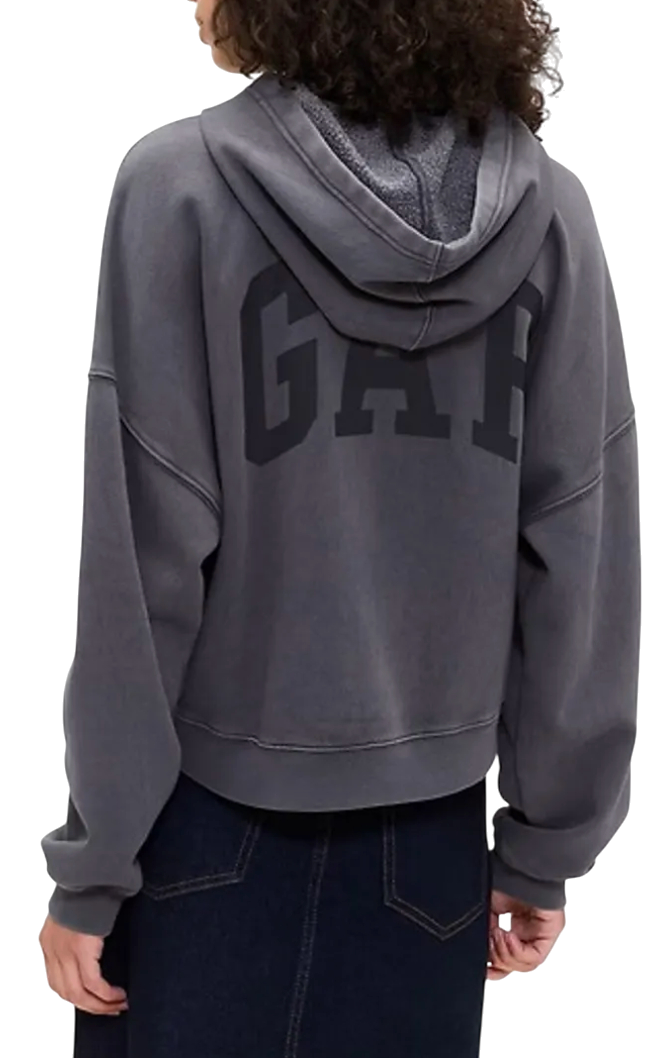 Mikina GAP Vintage Wash Cropped Logo Hoodie Šedá | 429497-04, 1