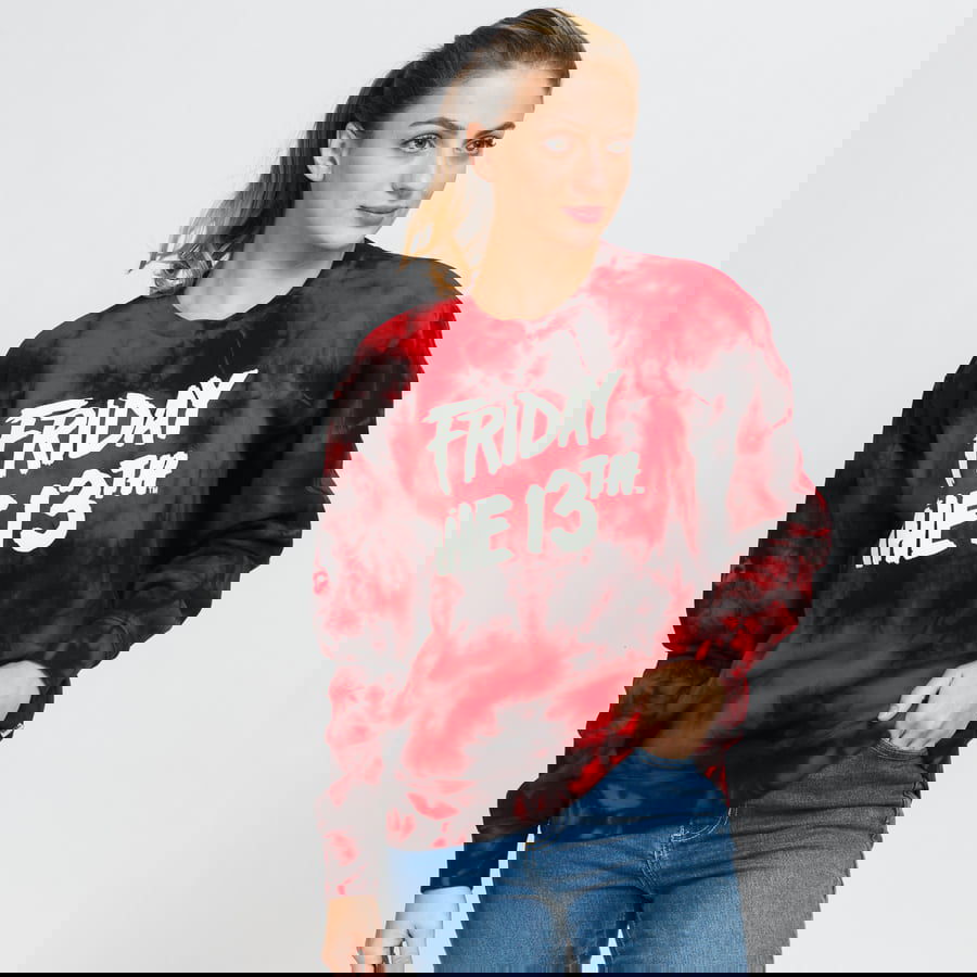 Mikina Vans Friday The 13th x Boyfriend Pullover Crew Sweatshirt Červená | VN0A53XGZPL1, 0